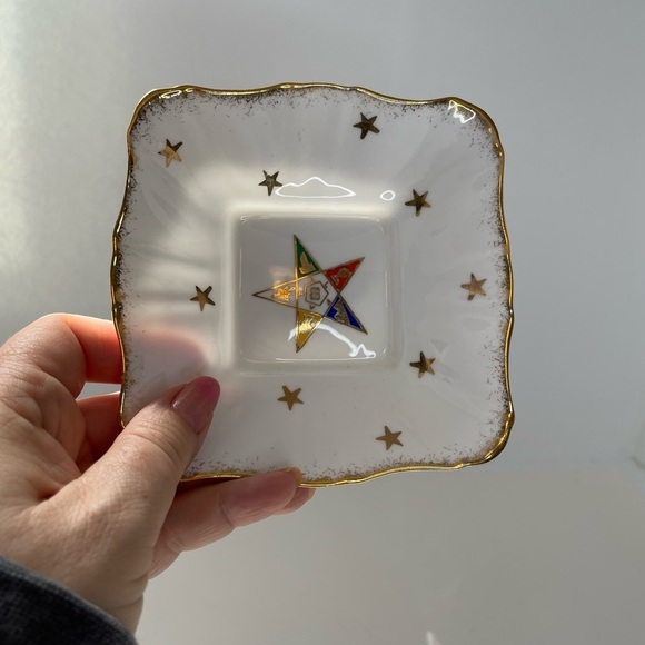 OES The Order of the Eastern Star Royal Stafford Trinket Tidbit Dish - Picture 4 of 6